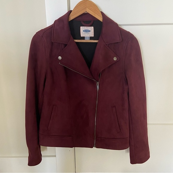 Old Navy Deep Red Suede Jacket - Picture 2 of 3